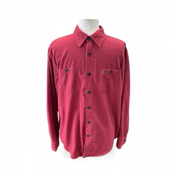 Coleman Shirt Men’s Size Large Red Flannel Button Down Outdoor Camping Casual - Picture 1 of 12